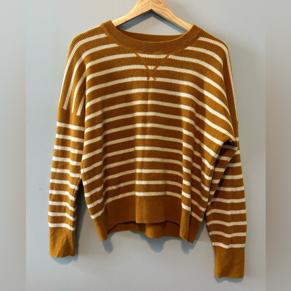 Madewell 100% Cashmere Crew Neck Sweater with Stripes